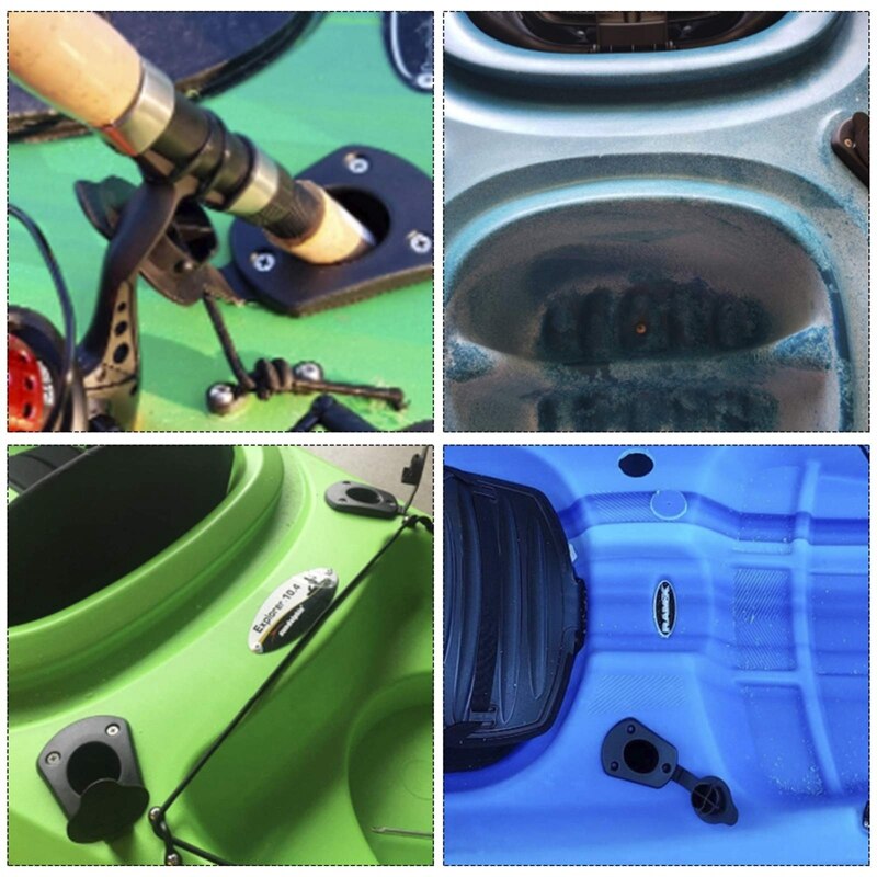 Kajak Deck Angelrute Halfter Halterung mit Kappe Abdeckung Kajak Paddel Clips Zubehör für Kajak Fischerboot Kanu