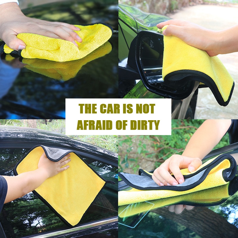 1 stücke 30x3 0/40/60CM Auto Waschen Mikrofaser Handtuch Auto Reinigung Trocknen Tuch Säumen Auto Pflege tuch Detaillierung Auto Waschen Handtücher