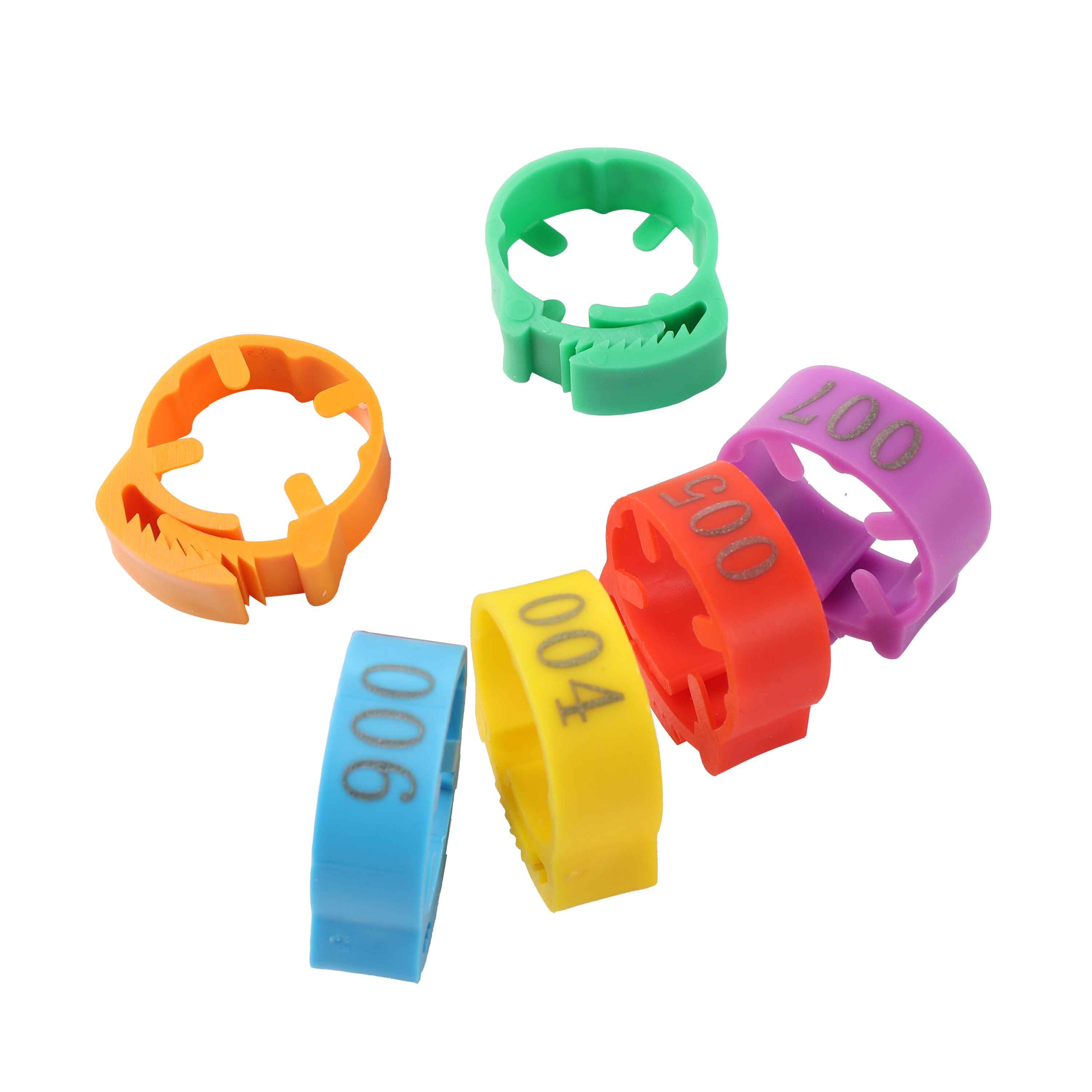 Huhn Fuß Ring Einstellbare Größe GeflüGel Bein Digitale Etikett Schnalle Ring 2 ~ 2,4 cm Kunststoff KüKen Ente Gans Fuß Ring 100 Stck