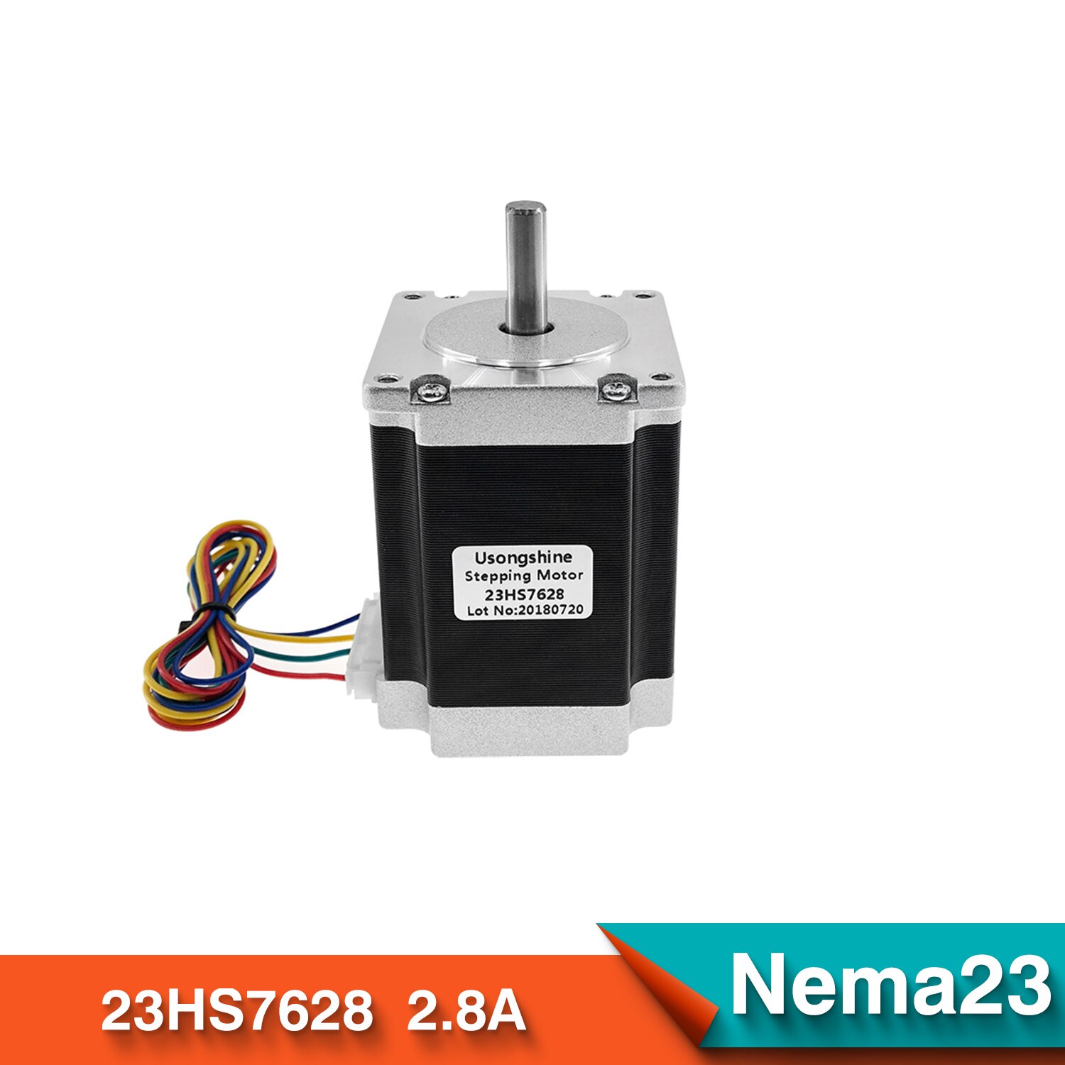 1 stücke Nema23 Stepper Motor- 23HS7628-6,35 & 8,0 4-Blei 270oz-in 76mm 2,8 EINE Bipolare CE ISO ROHS CNC Router Gravur Maschine Motor-