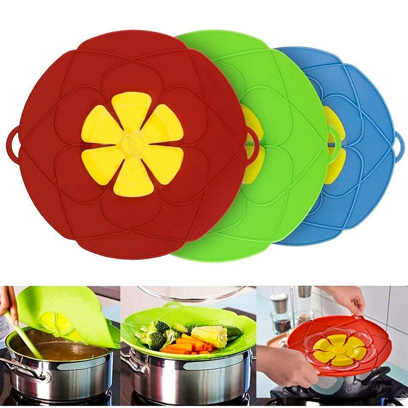 Silikon verschütten Stopper Deckel Abdeckung für Töpfe und Pfannen Küche Spielereien Kochen Über Schutz Deckel Kochen Werkzeuge Heimat Kochgeschirr Utensil