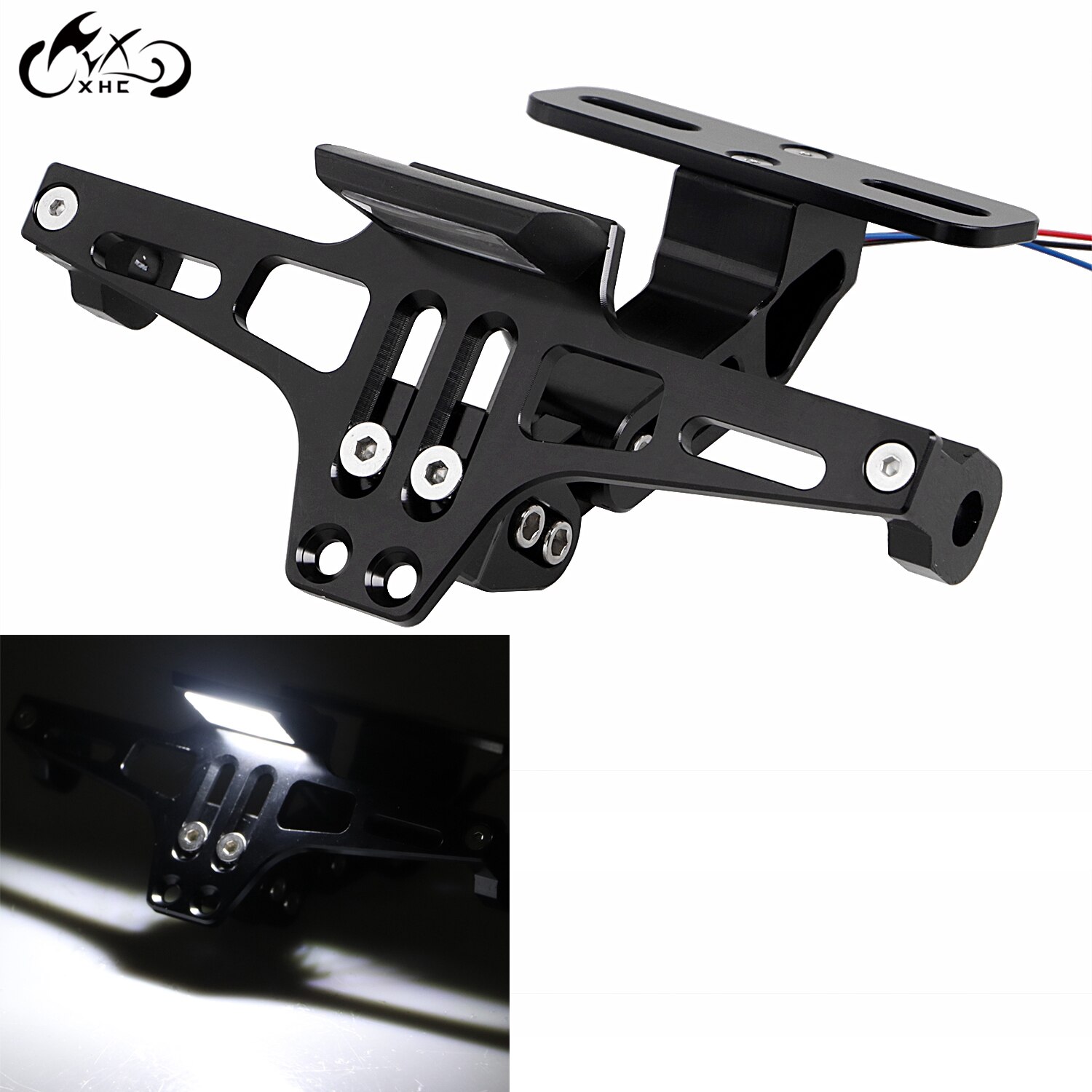 Motor- Schwarz Hinten Kennzeichen LED Rücklicht Für Harley Dyna Softail Straße König Sportster 883 1200 Für Honda Kawasaki suzuki