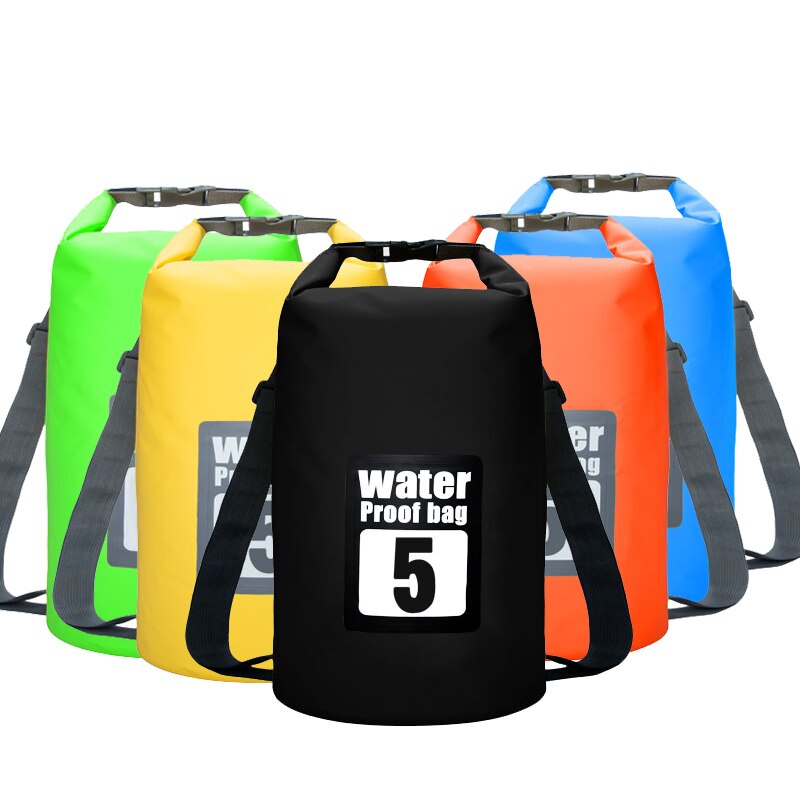 5L Wasserdichte Wasserdicht trocken Tasche Sack Lagerung Pack Beutel Schwimmen Kajak Kanu Fluss Wandern Angeln Doppel Riemen