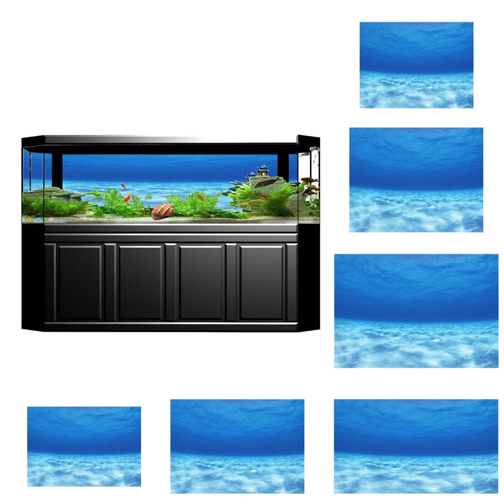 6 größe Fisch Panzer Unterwasser Meerwasser Bild Aquarium Hintergrund Poster PVC 3D Klebstoff Poster Meerwasser Bild Hintergrund, 122x61cm