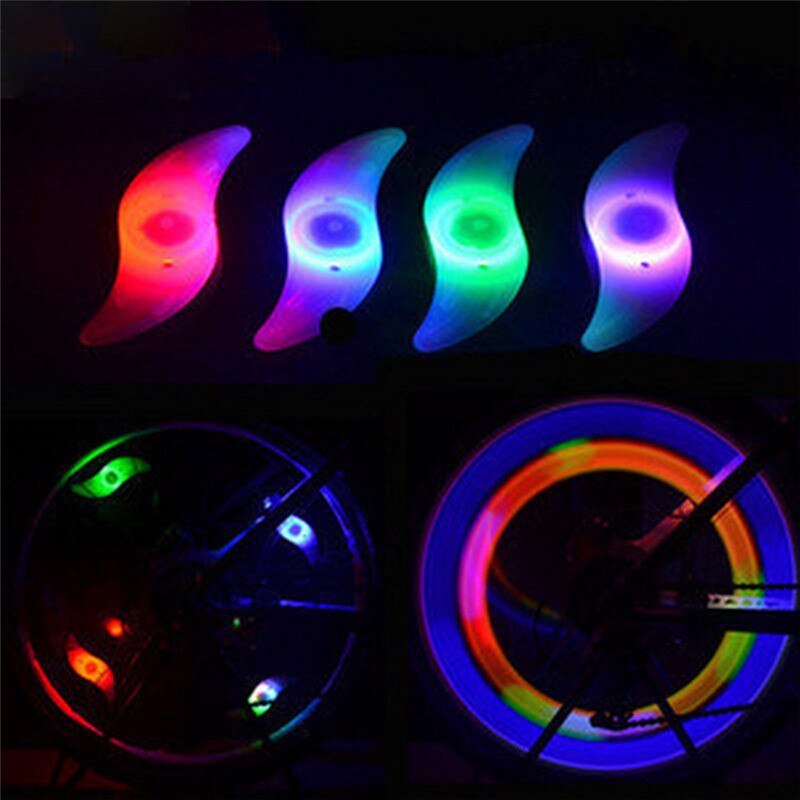 1PC Fahrrad Licht Fahrrad Lampe LED Reifen Reifen Ventil Kappen Rad Speichen Radfahren Laternen Für Fahrrad Zubehör 4 Farben wasserdicht