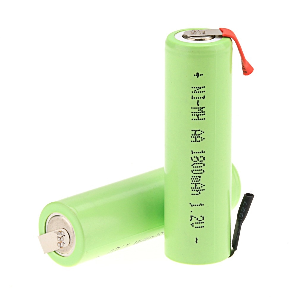 2 stücke ein satz ni-mh 1,2 v aa 1800 mah akku für elektrorasierer rasierer 4,9*1,4 cm