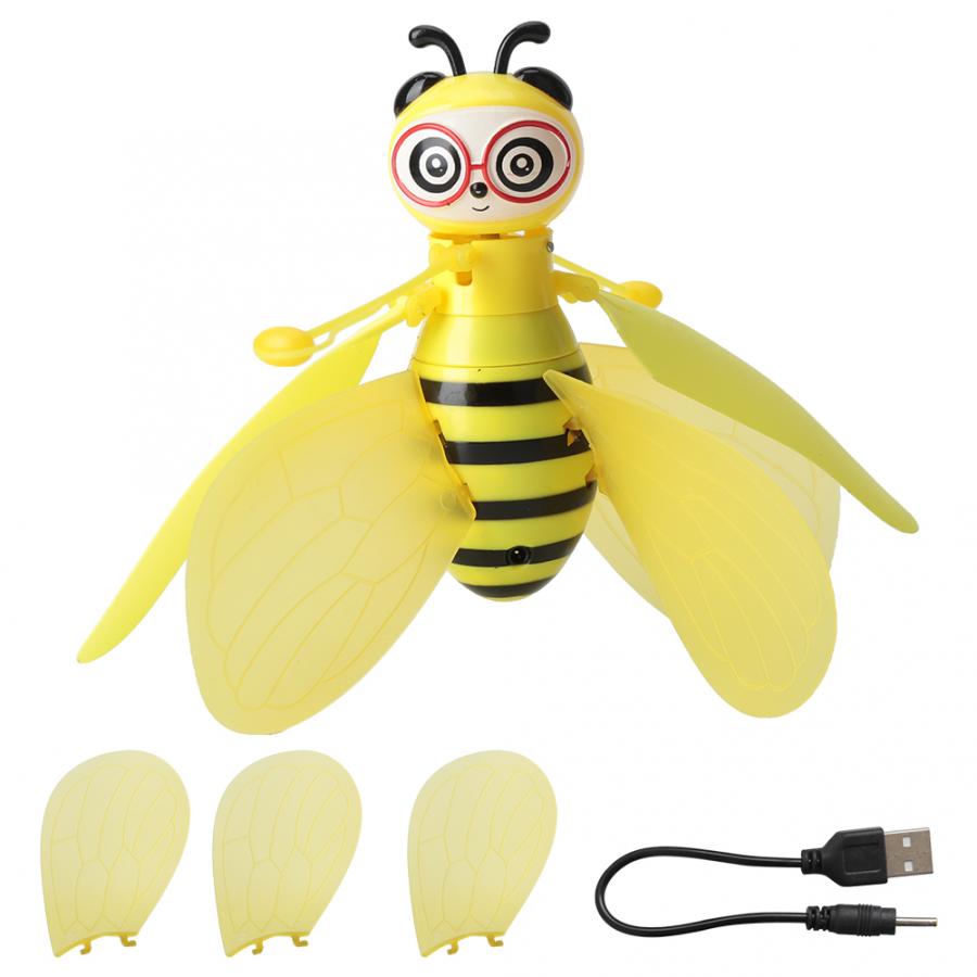 Intelligente Sensor Biene bilden mit Licht freundlicher Spielzeug Infrarot Hand Induktion Flugzeug Spielzeug mit USB Ladung für freundlicher