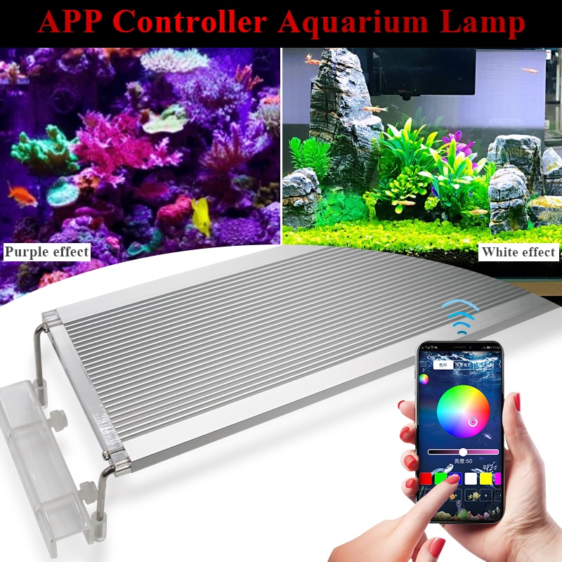Zhongji 30-80CM RGB LED Aquarium Beleuchtung Anlage Marine Fisch Aquarium Licht Leuchte Lampe Für Aquarium LED Beleuchtung Halfter Timer