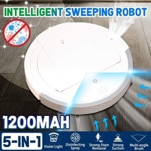 5-in-1 Voll Automatische Multifunktionale Clever Roboter Staubsauger USB Ladung Kehren Roboter trocken/nass UV desinfektion Reiniger