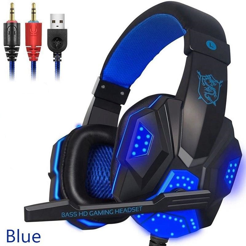 2,2 M PC780 Spielen Kopfhörer Große Kopfhörer mit Licht Mic Stereo Kopfhörer Tiefe Bass für PC Computer Gamer Laptop PS4
