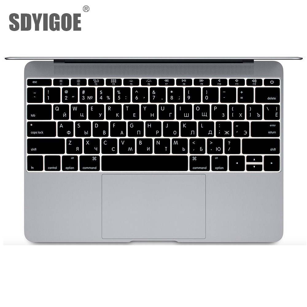 Russische uns Auflage Silikon Tastatur Abdeckung Haut für Macbook Profi13 zoll A1708 (Kein berühren Bar) für Macbook 12 'A1534 Retina