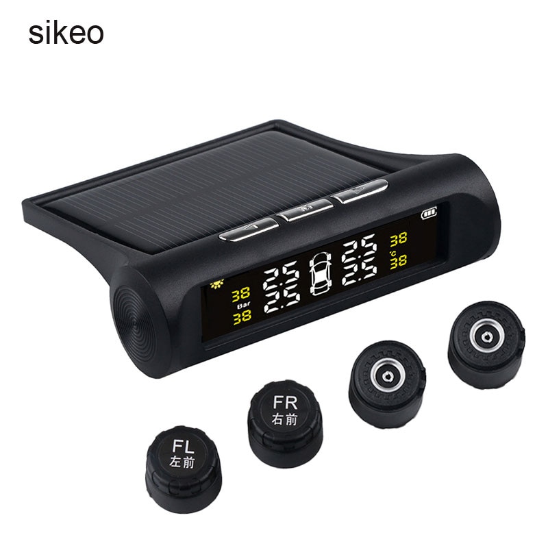 Sikeo Auto Reifen Druck Überwachung System Solar- Ladung TPMS Digital LCD Anzeige Auto Elektronik Sicherheit Alarm Systeme