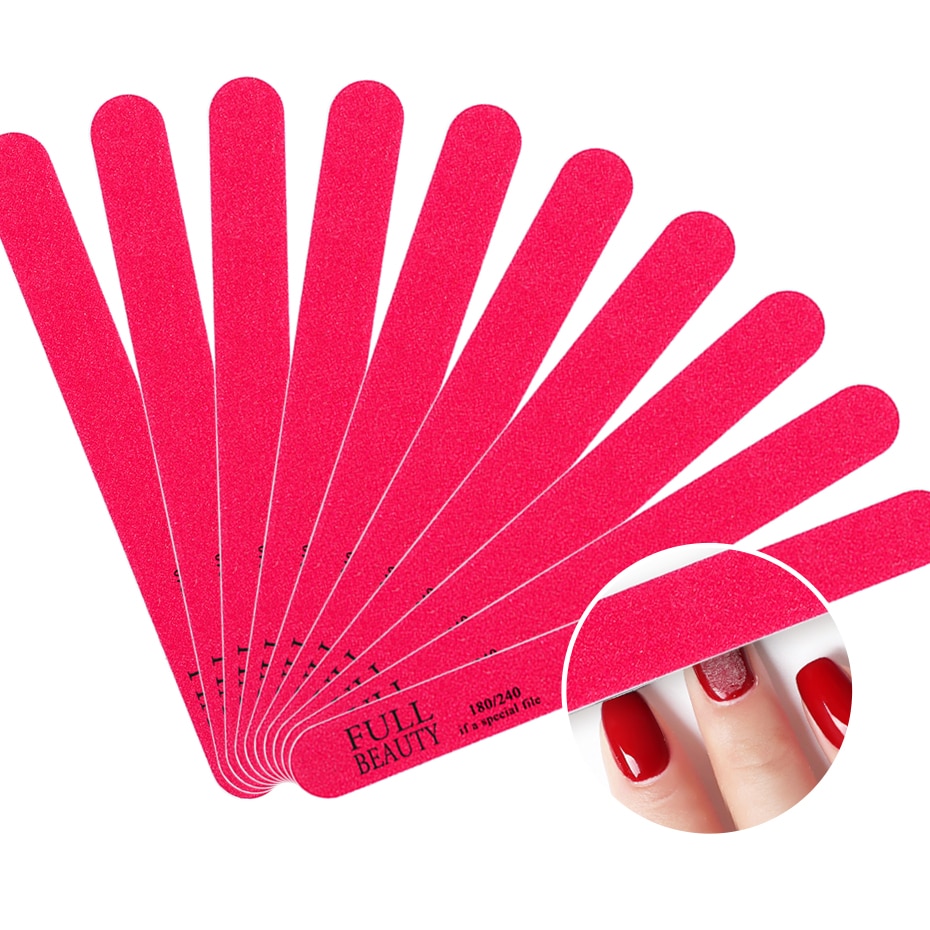 10 stücke Nagel Dateien 180/240 Streugut Schleifen Puffer Block Stock UV Gel Entferner Professionelle Salon Waschbar Datei NäGel Werkzeuge JI1542-1