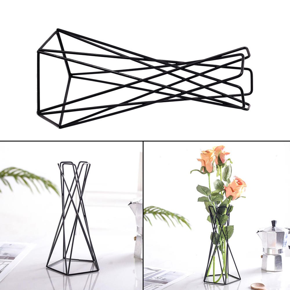 Metall Anlage Halfter Geometrische Blume Vase dauerhaft Hohl Blume Stehen Anlage Töpfe Gestell Tabelle Schreibtisch Dekoration