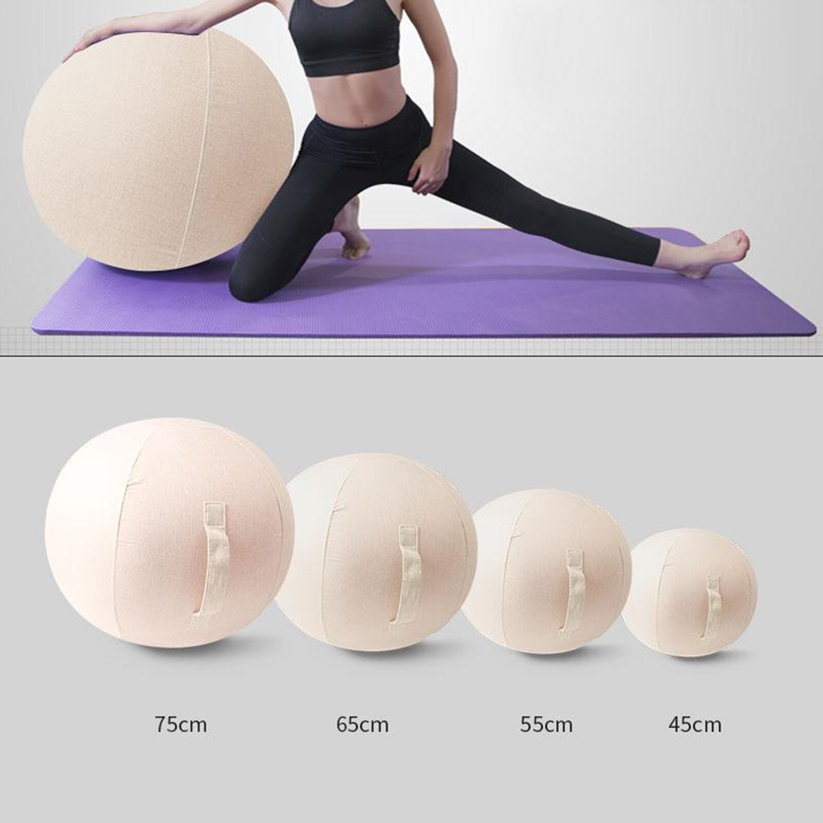Stabilität Gleichgewicht Ball Abdeckung Ausbildung Ball Abdeckung Yoga Ball wickeln für Heimat Pilates Fitnessstudio ÜSpund Anti-Unterhose Abdeckung 45/55/65/75cm