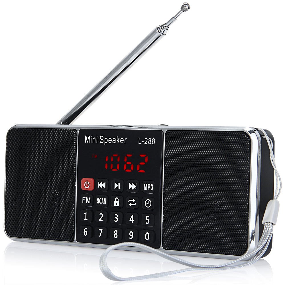 L-288 Tragbare Lautsprecher FM Radio Stereo Musik Spieler mit LCD Anzeige TFCard Disk USB Volumen Steuer Wiederaufladbare Lautsprecher