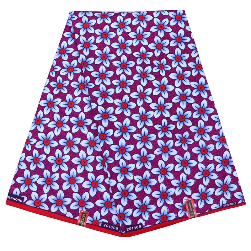 Neue Wachs Stoff Afrikanischen Blumen Druck Wahre Echt Wachs Fuchsie Stoff Afrikanische ankara Echt Wachs 6Meter Stck einstellen