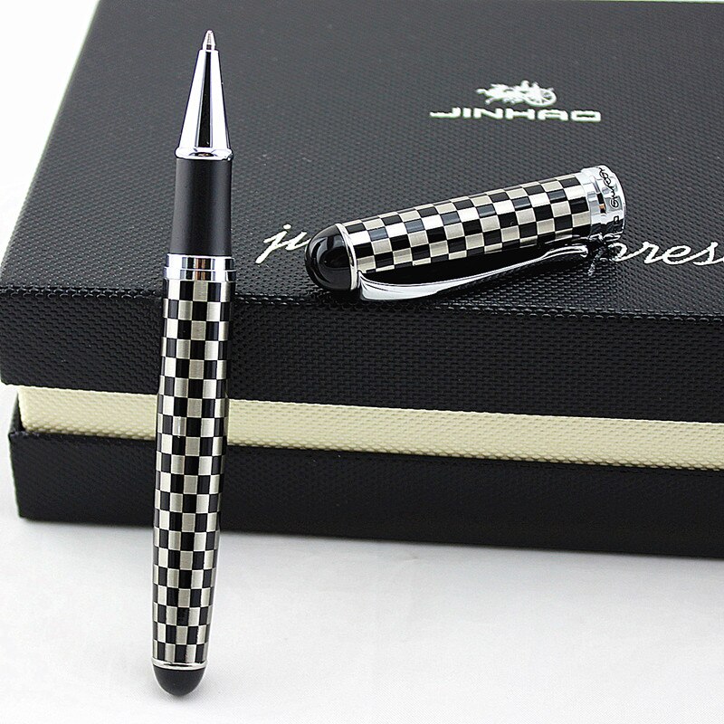 JINHAO 750 Stift Geschäft Schreiben Liefert Grau 0,7mm Feder Gel Stift Schach boad Rolle Ball Kuli luxus Schreiben tinte schwarz Nachfüllung