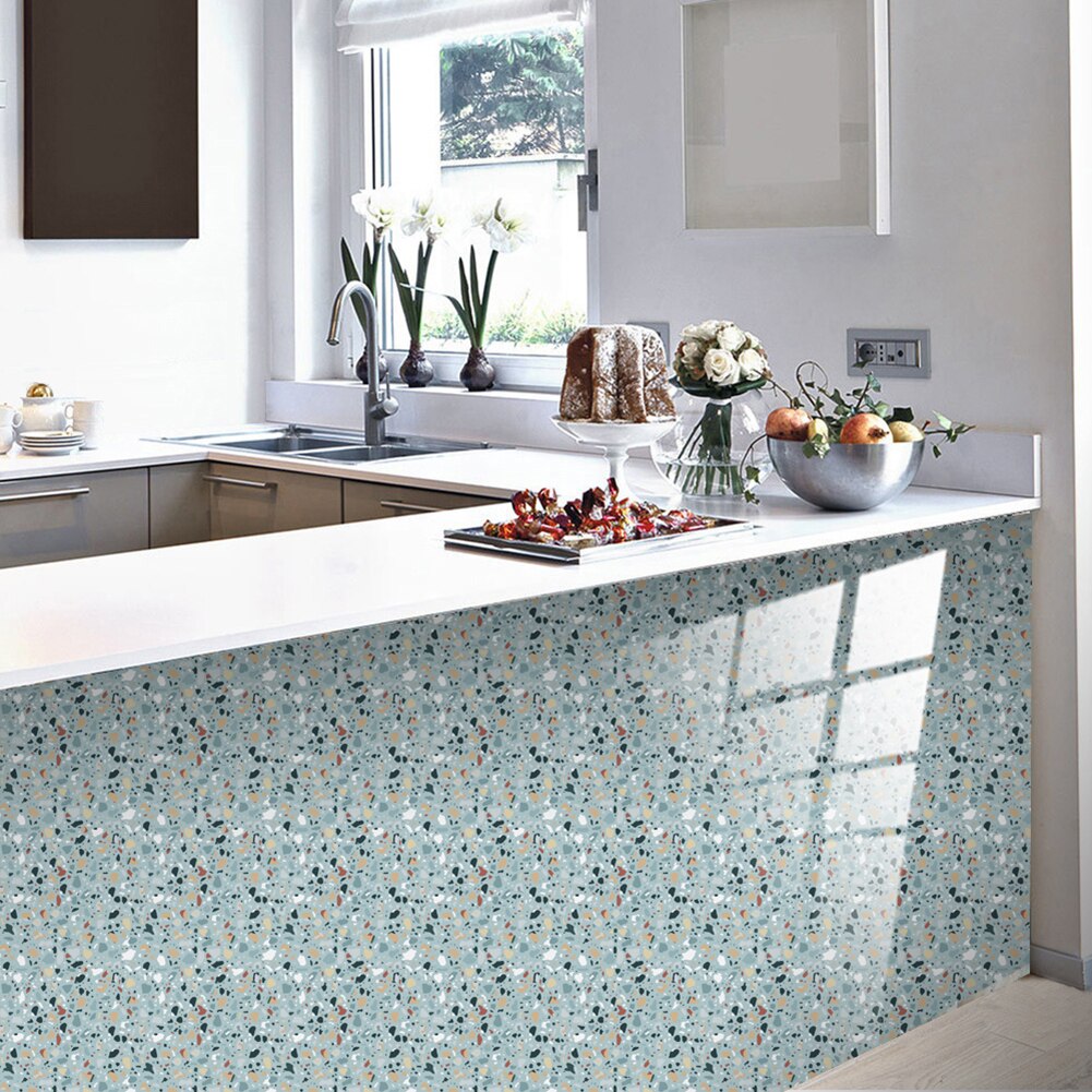 10Stck Perle Film Keramik Fliesen Aufkleber Hause PVC Boden Aufkleber Abnehmbare DIY Druck Selbstklebende retro Zauberstab Aufkleber