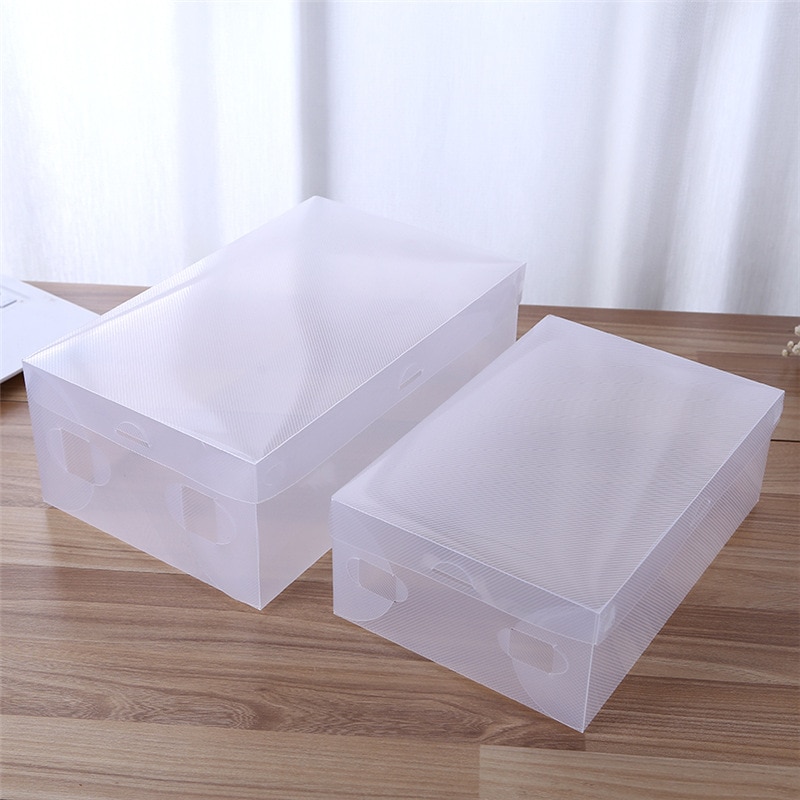 transparent Klar Kunststoff Schuh Kasten Lagerung Schuh Boxen Faltbare Schuhe fallen Halfter transparent Schuhe Organizer Fällen Boxen