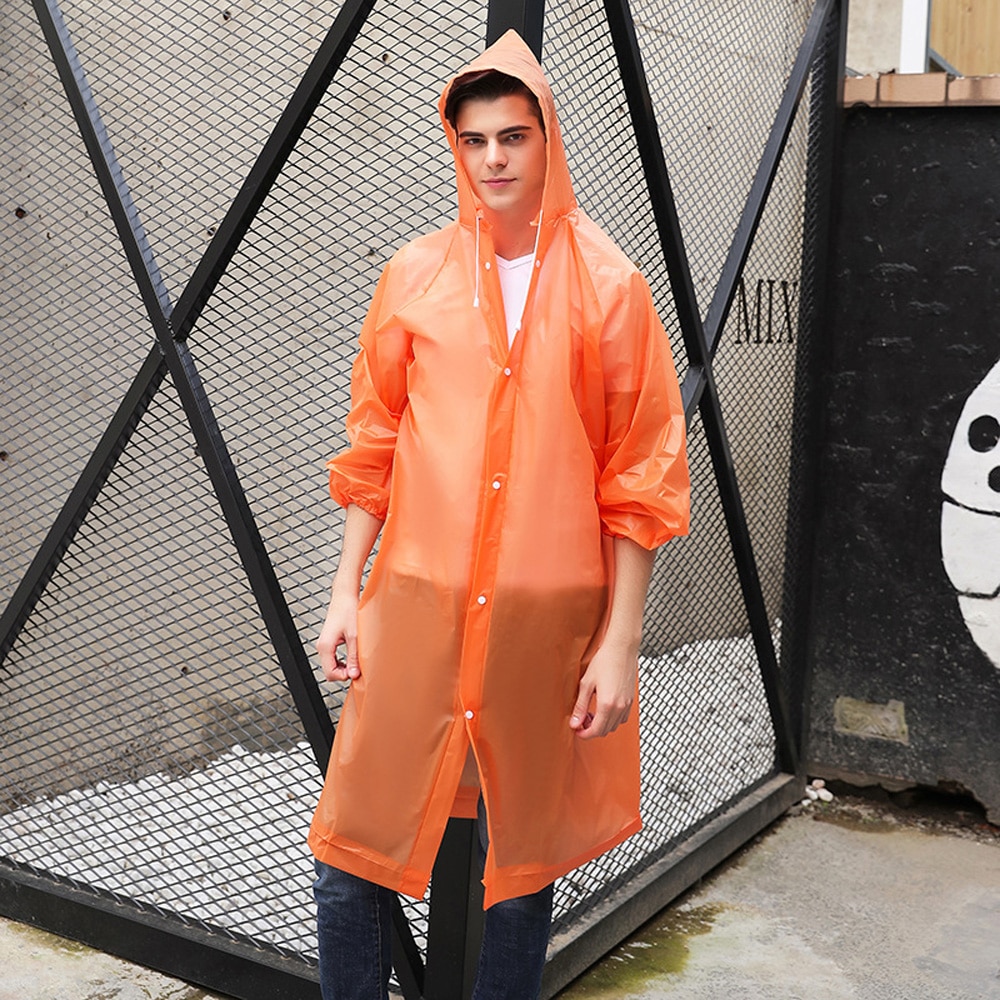 Wasserdichte Jacke Klar PVC Regenmantel Regen Mantel Mit Kapuze Poncho Regenbekleidung unisex
