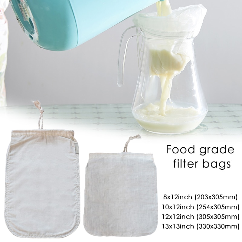 murmeln Milch Filter Tasche Lebensmittel Klasse Bio Baumwolle und Hanf Wiederverwendbare Lebensmittel Sieb für Joghurt Käse murmeln Milch Tee Kaffee Filter taschen