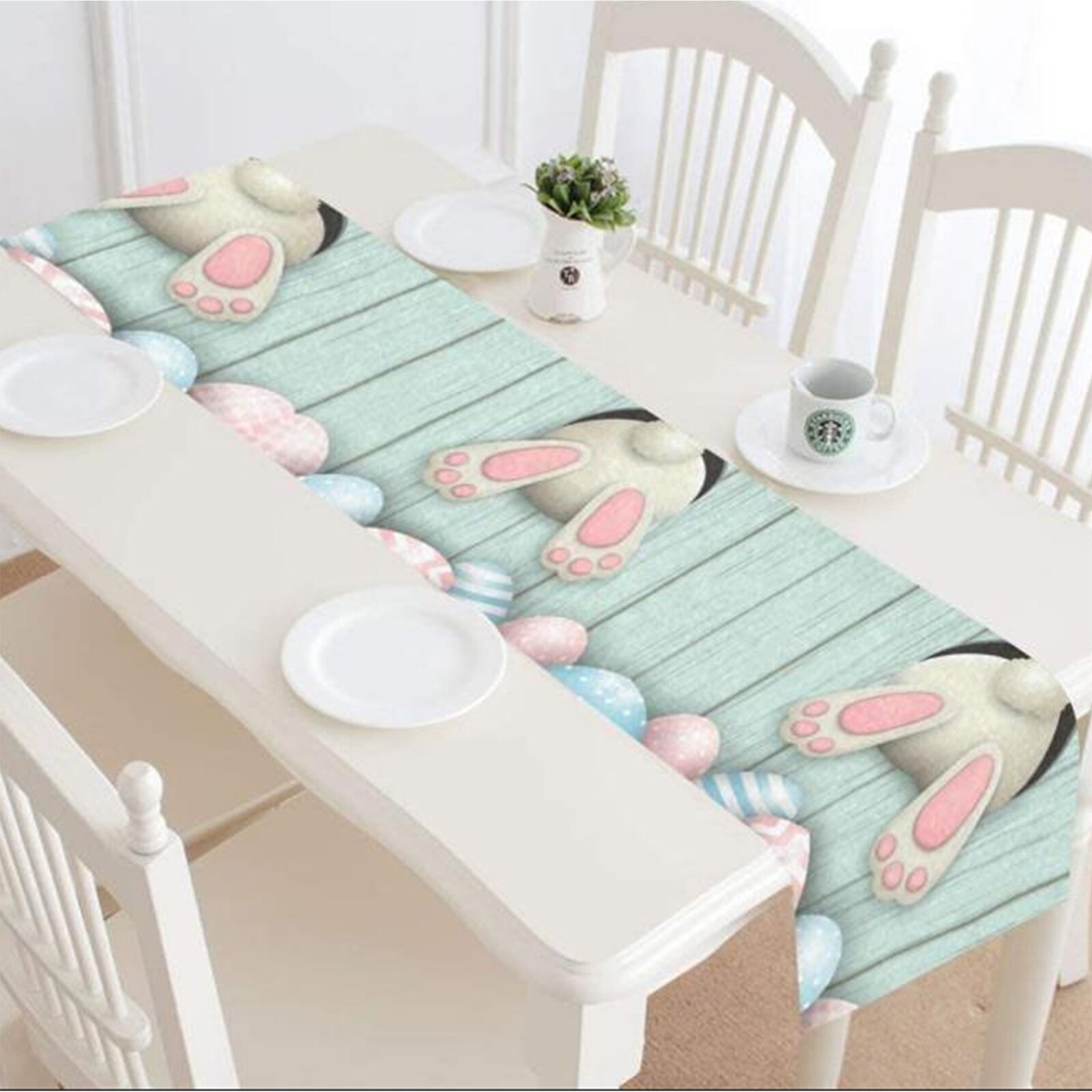 Ostern Dekorative Tisch Tuch Karikatur Hase Eier Waschbar Schnelle Trockenen Tisch Flagge/matt Gerichte Pad für Küche Esszimmer