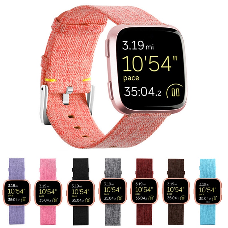 Leinwand Gurt für Fitbit Versa Band Ersatz Stabile Uhr Gurt auf passen bisschen Versa 2 Vesa Lite Clever-Armbinde-Armbinde pulseira
