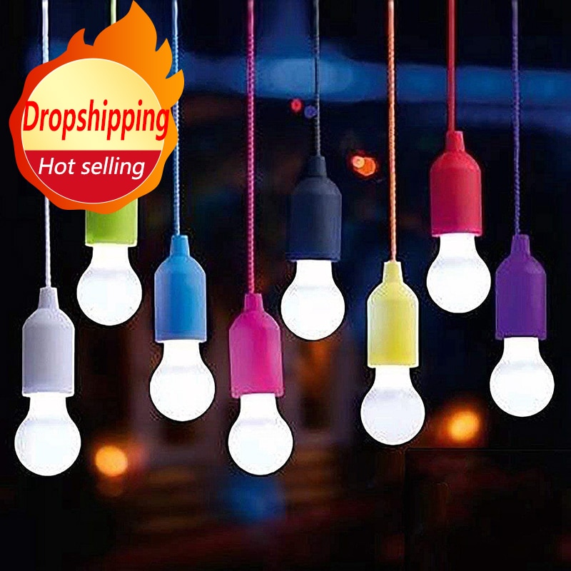1PC Neue draussen Tragbare Camping Licht ziehen Lampe Licht LED Lampe Batterie angetrieben Bunte LED-lampe Hängen Lampe Weiß beleuchtung