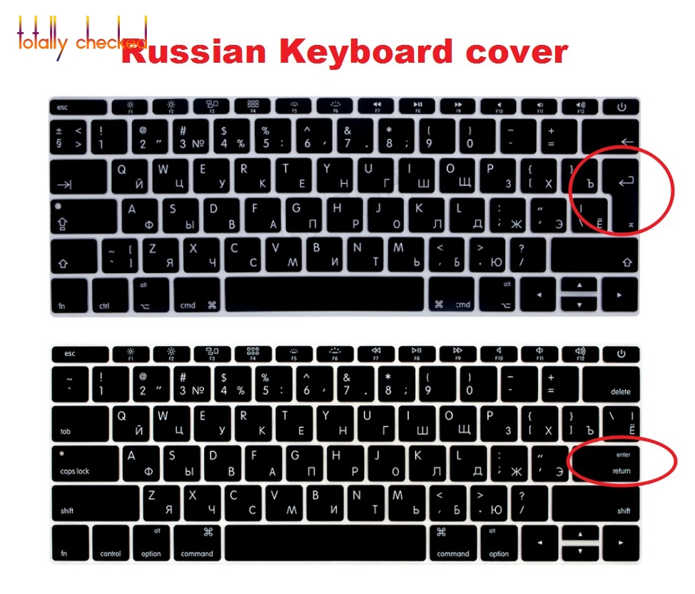 Russische Euro USA EU UNS Tastatur Abdeckung Haut für MacBook Profi Ohne berühren Bar 13 "MacBook 12 A1708, a1534