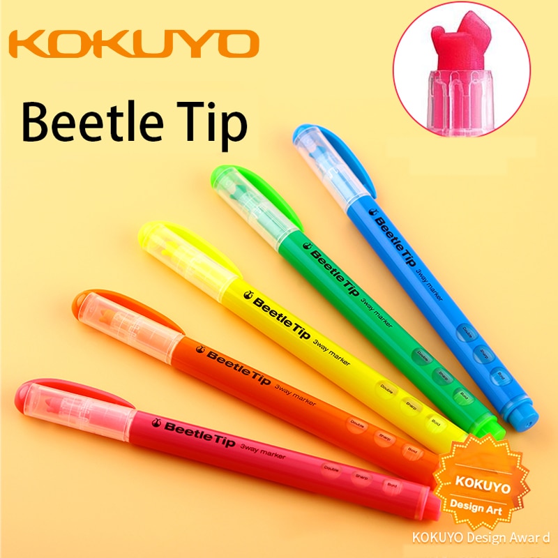 KOKUYO PM-L301 Pro Käfer Spitze fluoreszierend Kuli 3 Funktion multi-Winkel Kuli 5 Farbe Marker Kuli Pro Schreibwaren Studenten