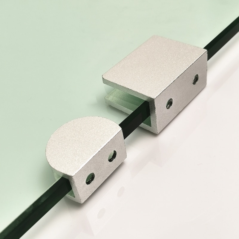 4 teile/los Glas Halfter Raum Aluminium Glas Klemmen verwöhnen Halfter Ecke Halterung Klemme Aluminium Quadratisch Hälfte Runde Für 5-12mm Glas
