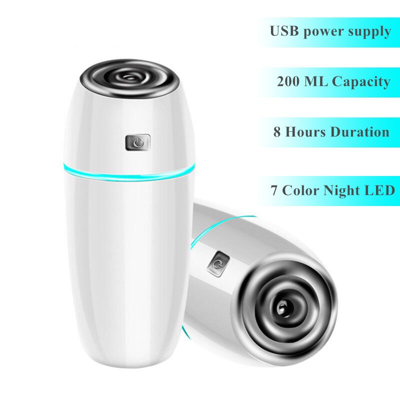Auto Luftbefeuchter 200mL mit LED Licht Verwenden für Auto Heimat Sekretariat Reise Luftbefeuchter Auto Zubehör Auto Diffusor Ätherisches öl