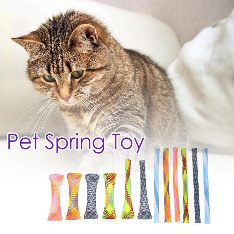 12Stck Kunststoff flexibel Bunte Katze Frühling Spielzeug Haustier Interaktive Spielen Spielzeug für Katze Kätzchen Ausbildung Lustige Spielzeug Katze Produkte