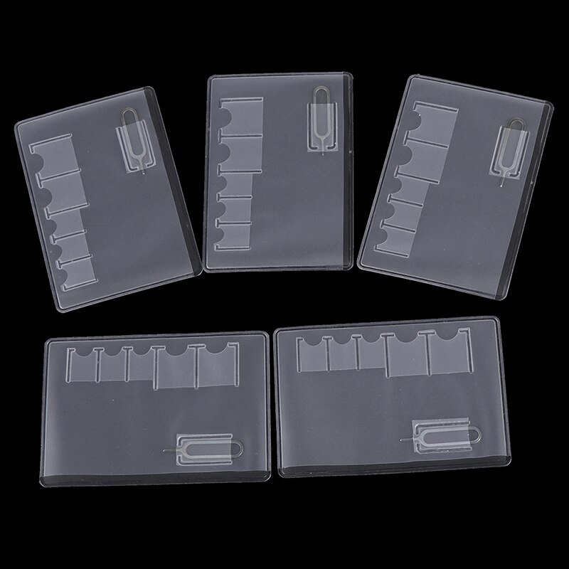 5 Stck 6 Sim Karte Lagerung fallen Kasten Tasche Einfach Tragen Klar Schutz Tragbare Für Sim Speicher Karte Transparenz Universal-