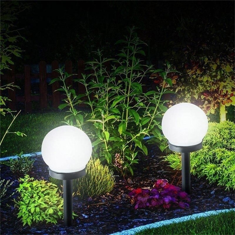 2 Stck LED Solar- Ball Lampe Garten Ball Lampen mit Boden Spitze für Terrasse Rasen LB88