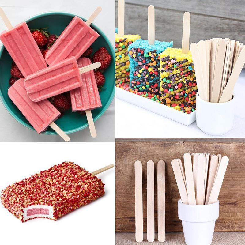 50 teile/satz Holz Eis Stock Handwerk Stock Eis Stöcke Natürliche Holz Popsicle Handwerk Eis Werkzeug Versorgung 5 größen