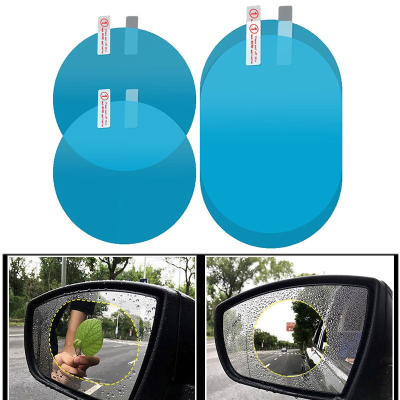 2 teile/satz Auto Rückspiegel Regendicht Film Aufkleber Schutz Wasserdichte Anti-Nebel-Runde und Oval Anti kratzen Filme Aufkleber