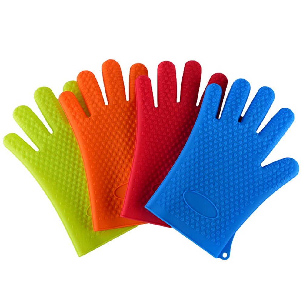 1Pc Wärme Beständig Handschuh Nicht-Unterhose Silikon Backofen Handschuhe BBQ Handschuhe Für Küche Topflappen Kochen Handschuh Dicke Backen Fausthandschuh