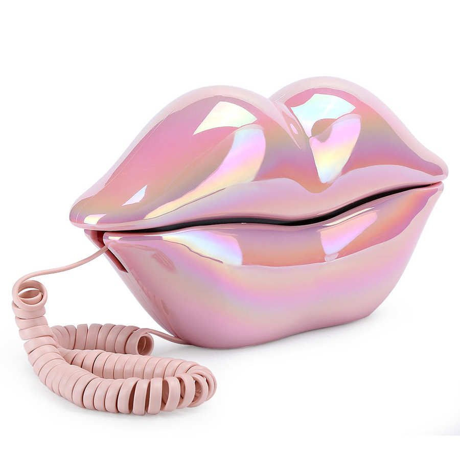 Modische Lustige Lippe bilden Telefon Schreibtisch kabelgebunden fest Telefon mit Anzahl Speicher Funktion für Heimat Hotel Büro Verwenden