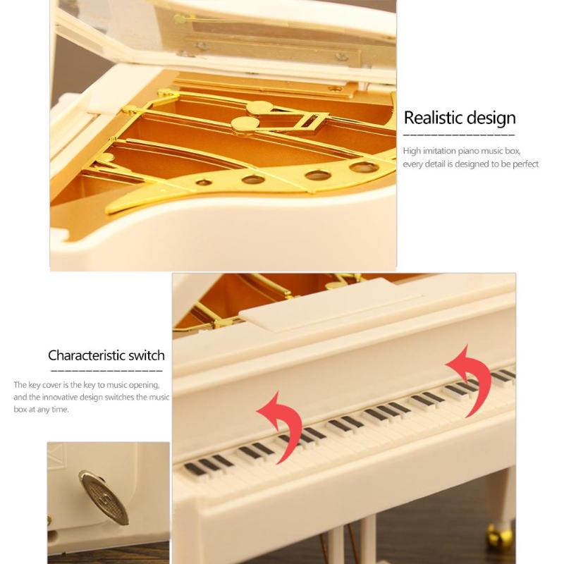 Kreative Mini Klavier Modell Musik Kasten Metall Antike Musical fallen Hochzeit Hause Dekoration Neue Jahr Musik Boxen