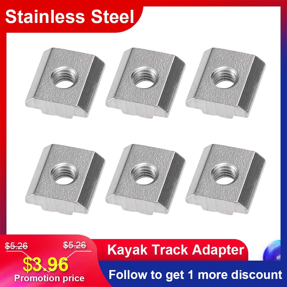 6 stücke Edelstahl Kajak Verfolgen Adapter murmeln Hardware- kajak Zubehör Kajak Legierung Schienen kajak stuhl schwimmbad zubehör
