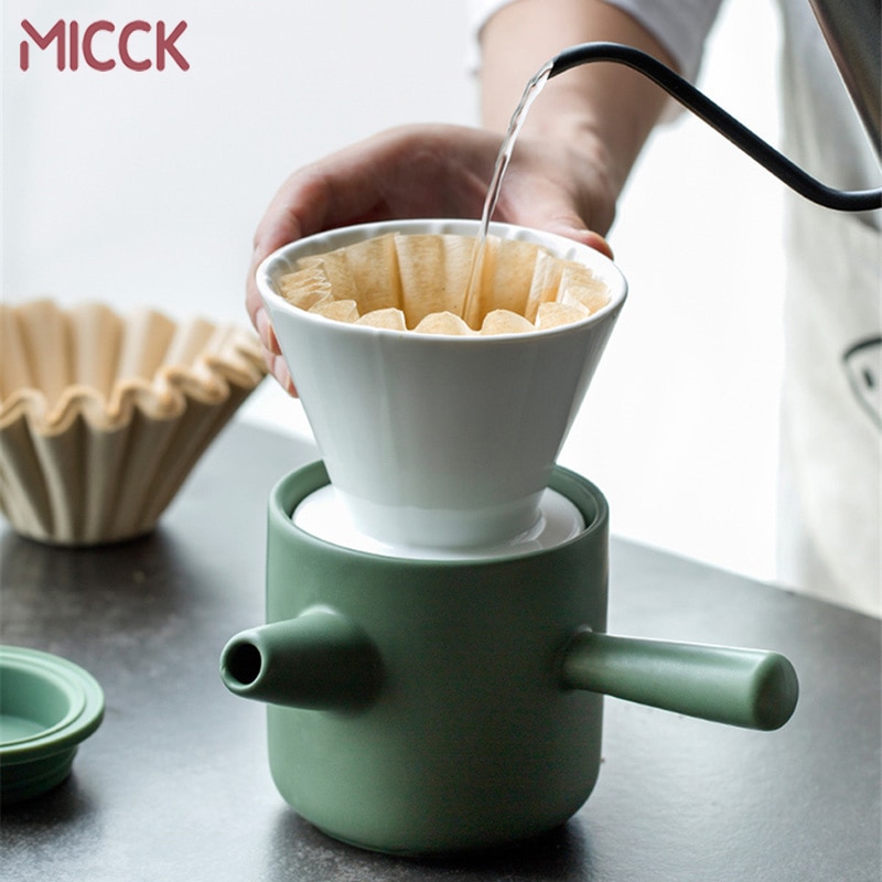 MICCK Keramik Kaffee Filter Topf Kostenloser Papier dauerhaft Milch Tee Kaffee Topf Tragbare Keramik Hand Tasse Filter Espresso Kaffeemaschine