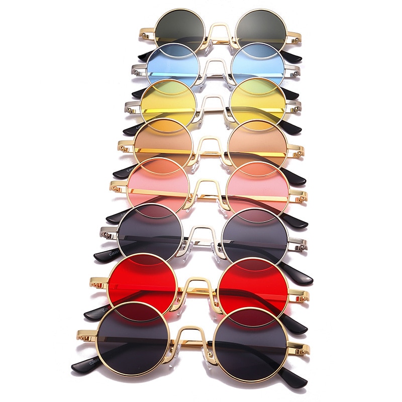 Runde Sonnenbrille Frauen retro Sonnenbrille Objektiv Legierung weibliche Brillen Rahmen Fahrer Brille