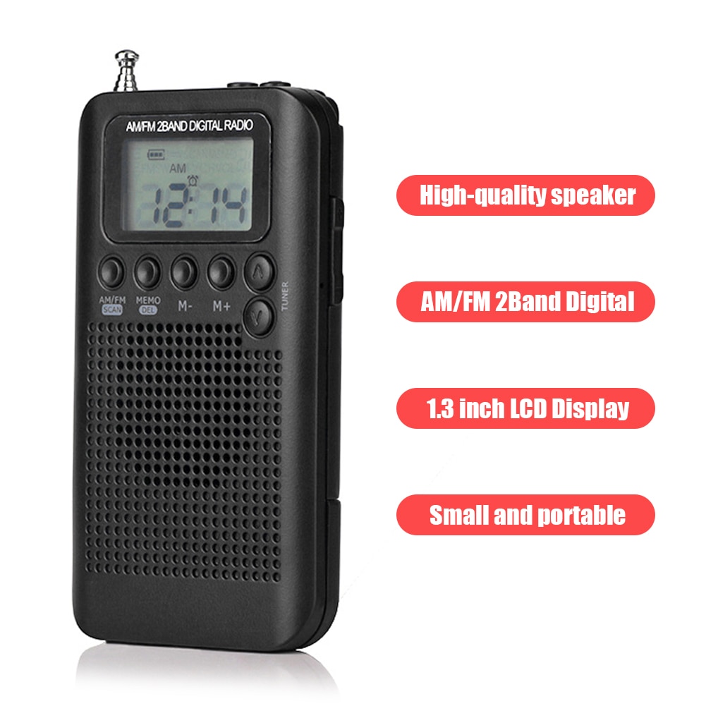 HRD-104 draussen Tragbare bin/FM 2-Band Digitales stimmen Radio Stereo Radio Tasche 64-108 MHz Mini empfänger mit Kopfhörer Schlüsselband
