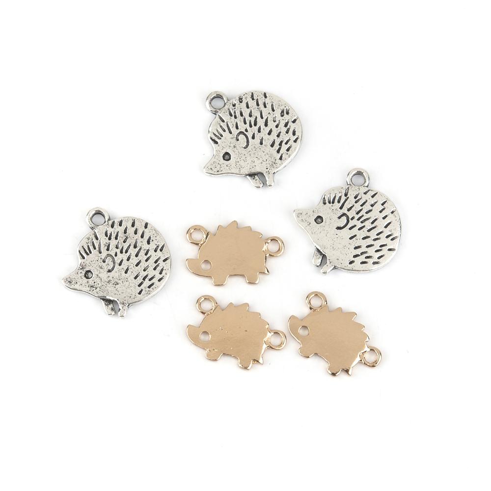 DoreenBeads Zink Legierung Auf Reize Herz Igel Ebene Antike Silber Farbe Schmuck Zubehör Für Schmuck Machen, 5 stücke