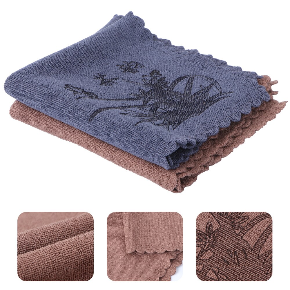 2 stücke Baumwolle Tee Handtuch Tee Tischdecke Geschirrtuch Verdickt Tee Handtuch Wasser Absorption Fu Tee Zubehör für Tee Hosue (blau