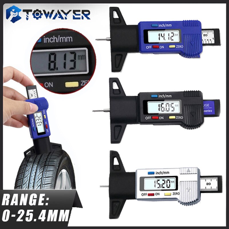 Digitale Auto Reifen Reifen treten Tiefe Messgerät Meter Vermesser Werkzeug Sattel Dicke Messgeräte Lauffläche Bremsbelag Schuh Reifen Überwachung System