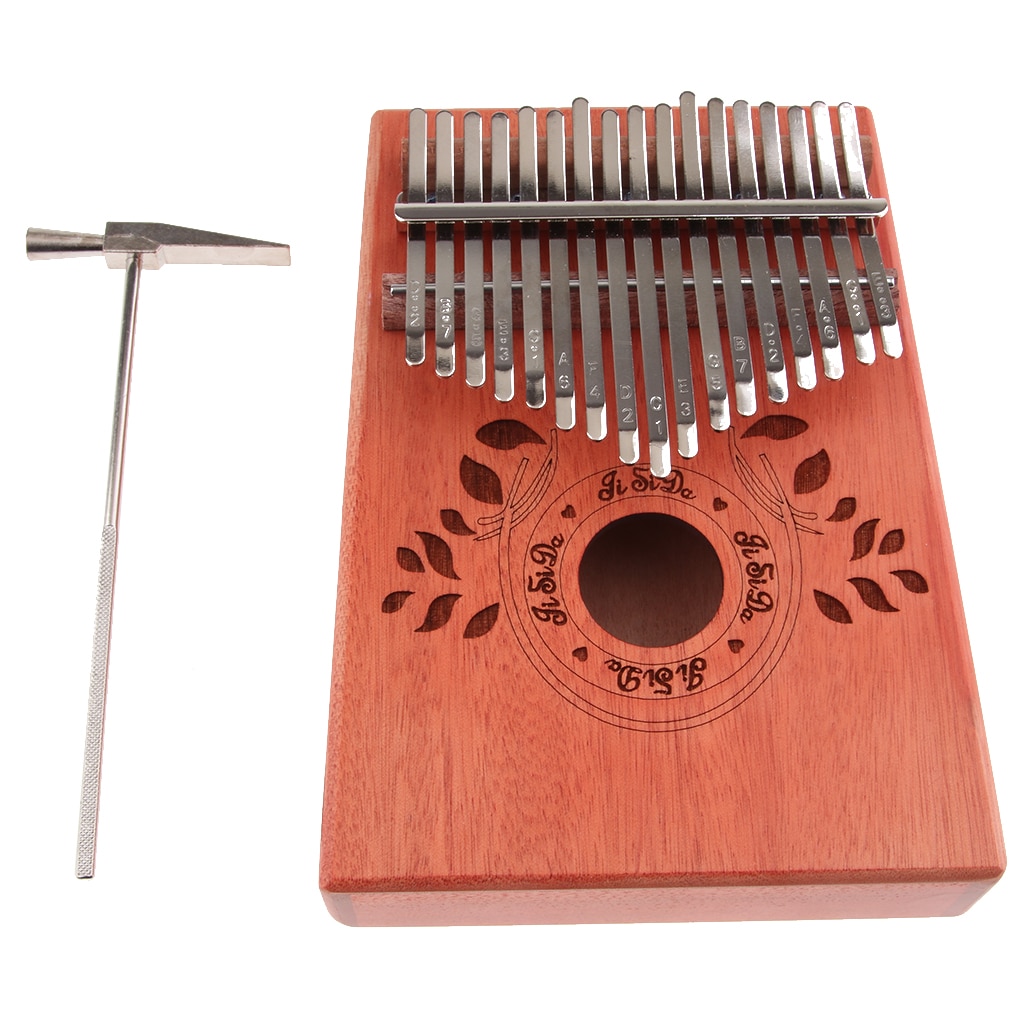 Kalimba 17 Schlüssel Daumen Klavier Finger Klavier Solide Mahagoni w/ stimmen Hammer Blätter aufbringen Finger Schlagzeug Musical Instrument