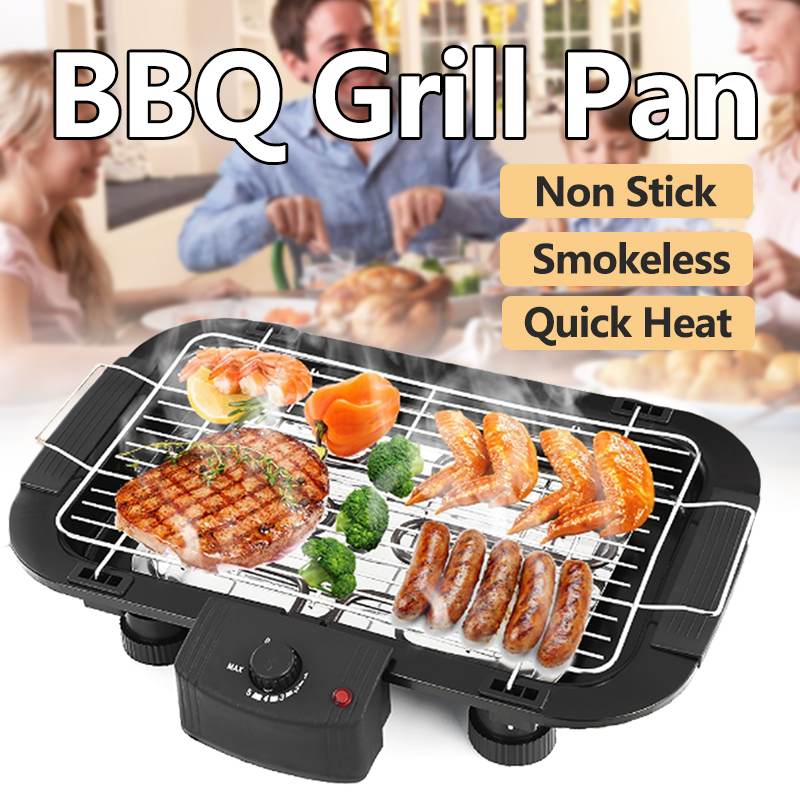 Nicht Stock Temperatur Kontrolle Elektrische BBQ Teppanyaki Grill Grill Bratpfanne Tabelle Oben Rauchfreien für draussen Haushalt Kochen